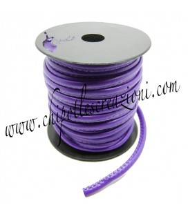 Tubolare in Ecopelle 4 mm Viola