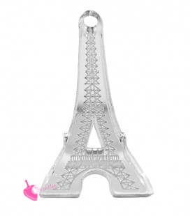 Ciondolo Paris Torre Eiffel 32x16 mm Plexiglass Specchiato Argento