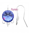 Monachelle con Castone 12 mm e 3 Anellini per Rivoli Swarovski 1122 Argento 925 (1 paio)