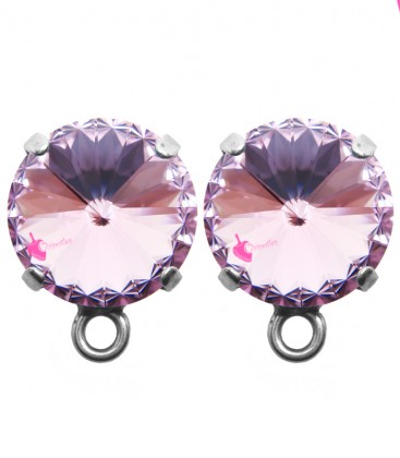 Base Orecchini a Perno con Rivoli SWAROVSKI® 12 mm Light Rose