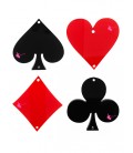 Ciondolo Seme di Cuori Carte da Poker 34x34 mm Plexiglass Rosso