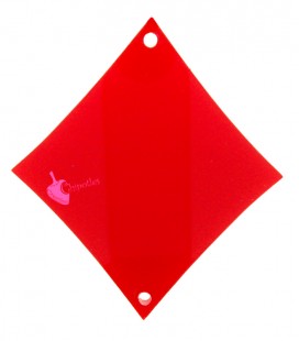 Ciondolo Seme di Quadri Carte da Poker 40x36 mm Plexiglass Rosso