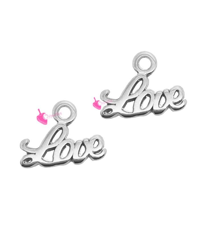 Ciondolo Love 10x13 mm colore Argento Antico