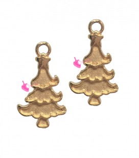 Ciondolo Albero di Natale 19x11 mm colore Oro