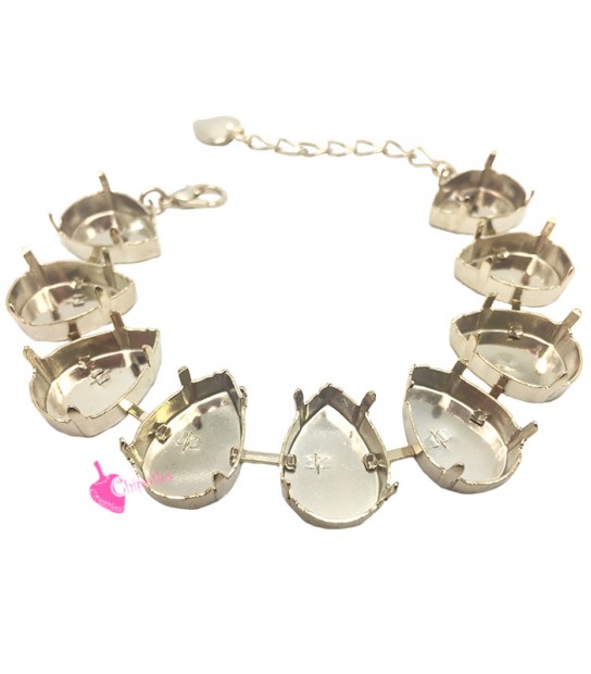 Bracciale Bangle Regolabile per Charms 65 mm Acciaio Inossidabile Oro