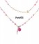 Collana Fulmine Saetta Rosa Smaltata Argento 925 Oro