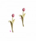 Ciondolo Tulipano Rosa 25x10 mm Oro Opaco