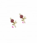 Ciondolo Fiore Rosa 15x8 mm Oro Opaco