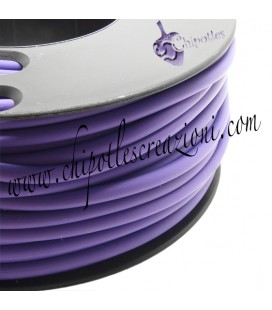 Cordoncino PVC 4 mm Forato Color Viola (1 metro)