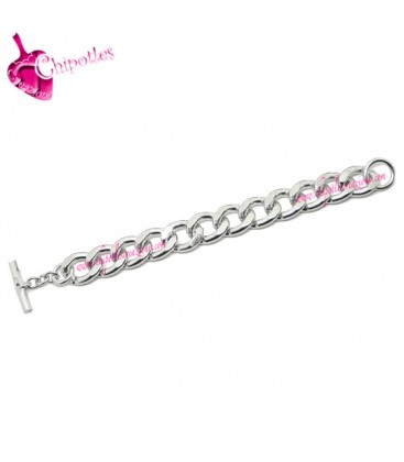 Base Bracciale Groumette Grande 20x15x4 mm Alluminio color Nichel